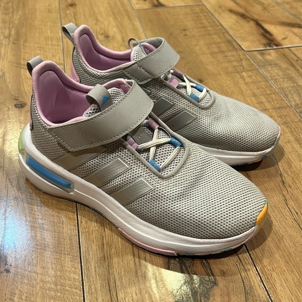 Adidas Racer TR23 Kids' Sneakers - Gray/Silver Metallic Size 3